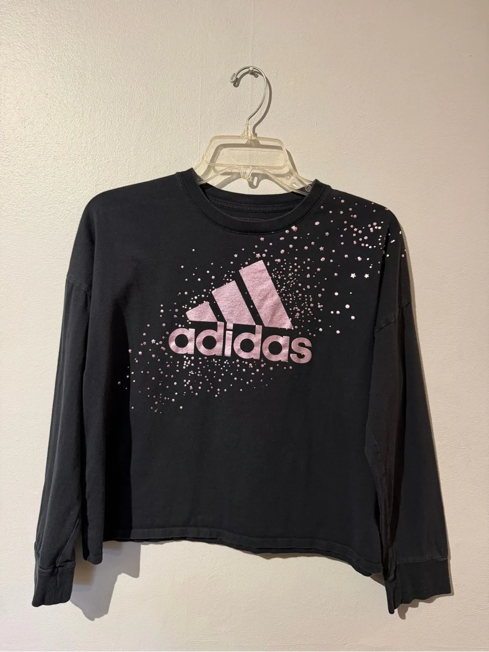 Adidas  Black & Pink foiled Speckled Logo Two-Piece Set